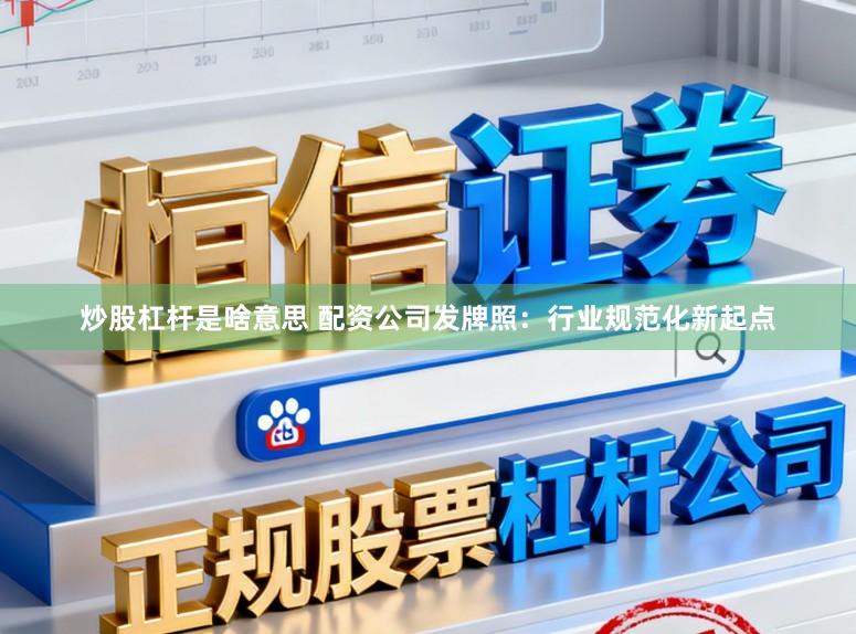 炒股杠杆是啥意思 配资公司发牌照:行业规范化新起点